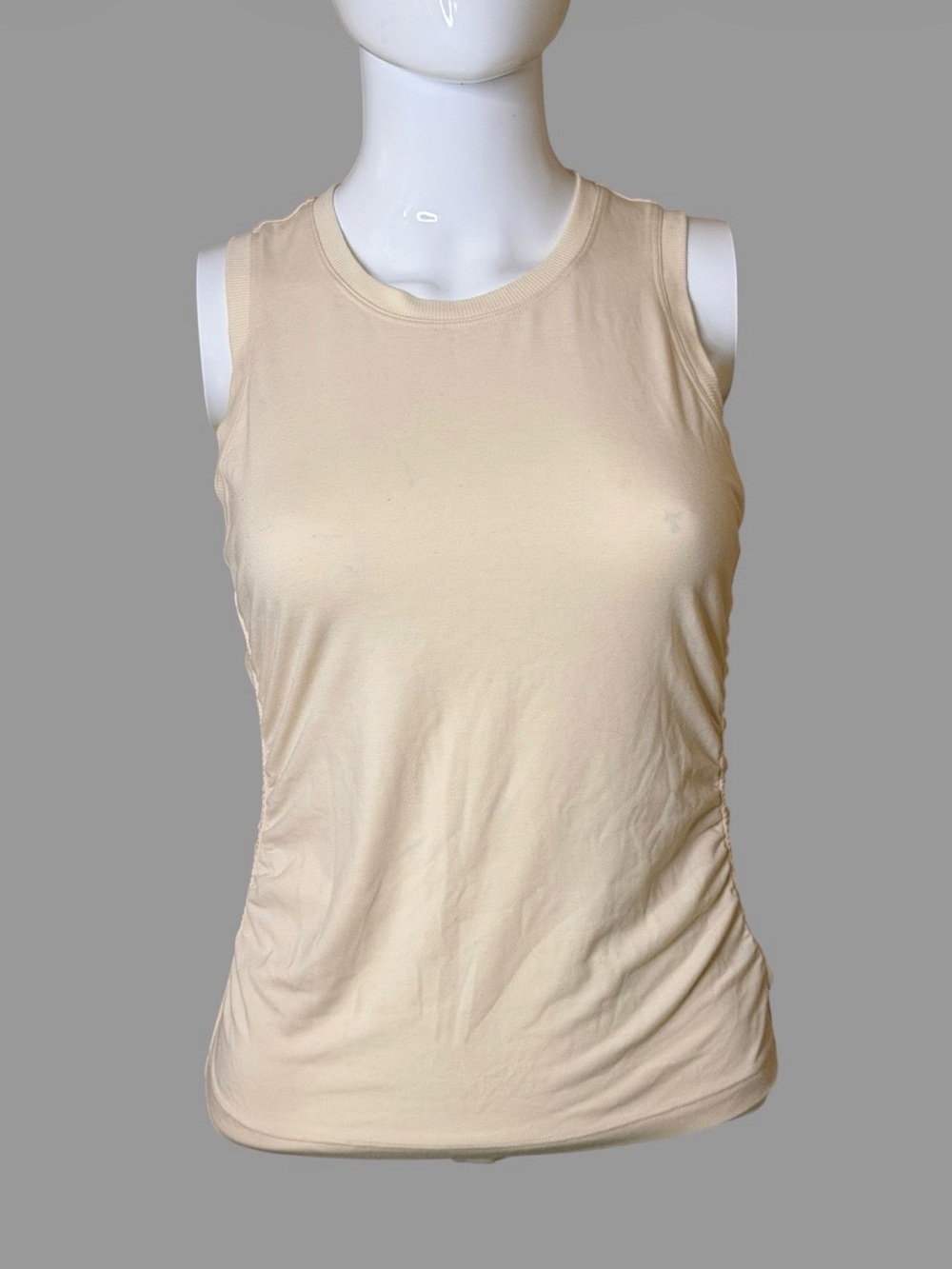 Athleta Cream Sleeveless Crewneck Tank